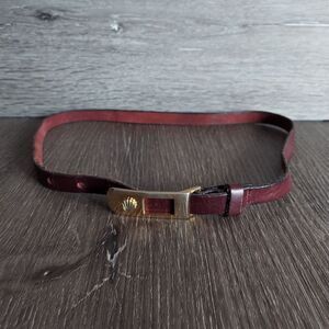 Dotty Smith Vintage Brown Leather Skinny Belt 32" Long